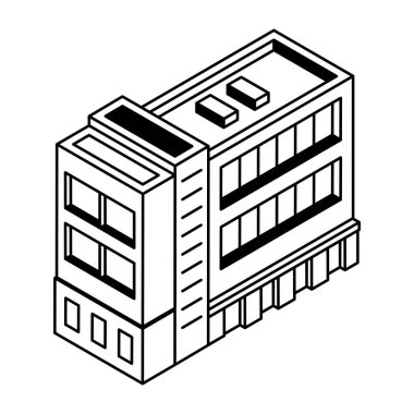 inşaat izometrik ikon vektör çizimi oluşturuluyor