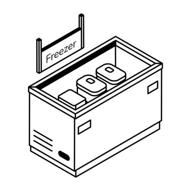 Derin dondurucu simgesi, vektör illüstrasyonu 