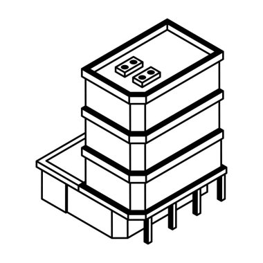inşaat izometrik ikon vektör çizimi oluşturuluyor