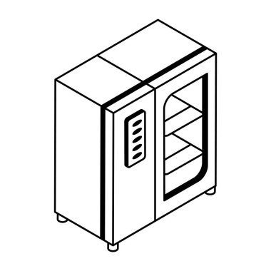 buzdolabı simgesi, taslak biçimi, vektör illüstrasyonu