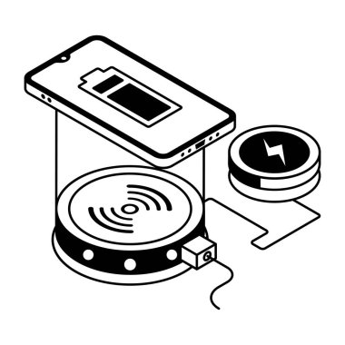 Akıllı telefon ve şarj teknolojisi ikonunun izole nesnesi. Ağ için akıllı telefon ve cep telefonu hisse senedi seti.