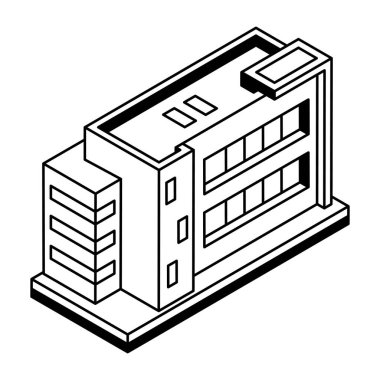 inşaat izometrik ikon vektör çizimi oluşturuluyor