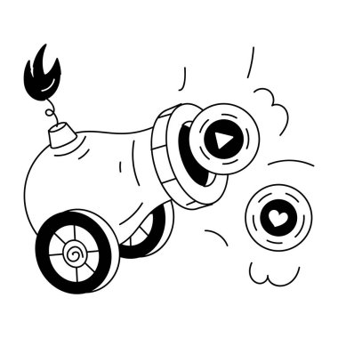 Beyaz arkaplanda izole edilmiş top ve sosyal medya simgeleri, vektör illüstrasyonu 