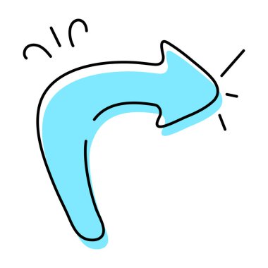 mavi ok, vektör illüstrasyonu basit tasarım