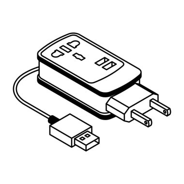 telefon şarj simgesi, vektör illüstrasyonu basit tasarım