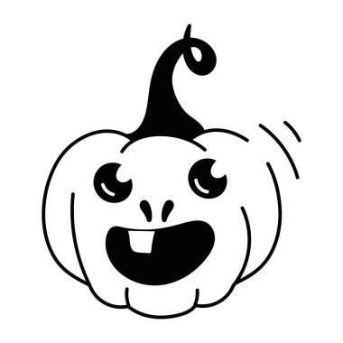 karikatür cadılar bayramı balkabağı vektör çizimi