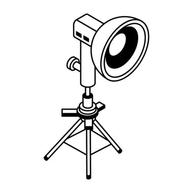 Beyaz arkaplanda stüdyo lambasının vektör illüstrasyonu