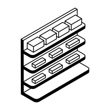 ürün gösterimi simgesi için depolama standı. vektör illüstrasyonu