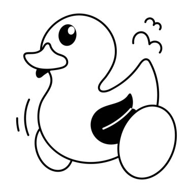 Sevimli ördek çizgi film vektör çizim grafik tasarım