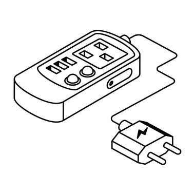 izole edilmiş elektronik aygıt tasarımı, uzatma kablosu simgesi