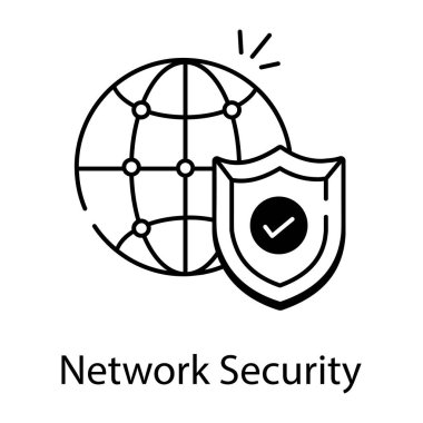 ağ güvenlik simgesi vektör tasarımı