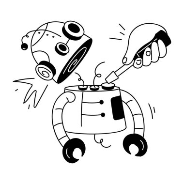 En yeni teknolojiler, robotik ve yapay zeka kavramı.