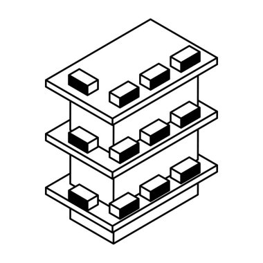 ürün gösterimi simgesi için depolama standı. vektör illüstrasyonu