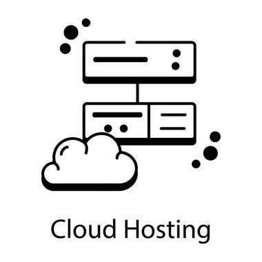 bulut sunucu simgesi, vektör çizgisi tasarımı