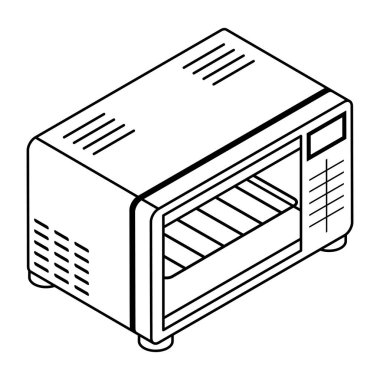 Beyaz arkaplanda izole edilmiş mikrodalga ağ simgesi, vektör illüstrasyonu 