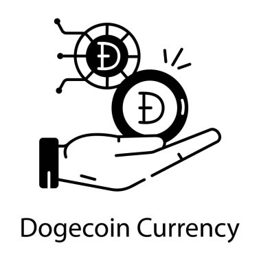 dogecoin para birimi, vektör illüstrasyonu basit tasarım