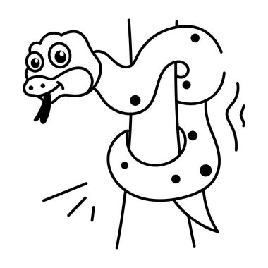 çizgi film yılanı, vektör çizimi basit tasarım