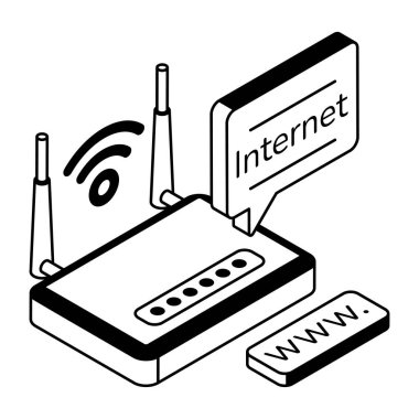 Wi-fi yönlendirici, vektör illüstrasyonu basit tasarım
