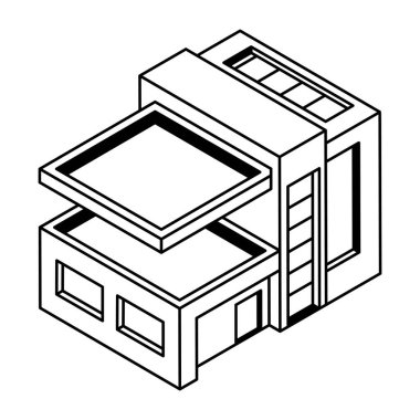 Modern yapı simgesi, vektör illüstrasyonu basit tasarım