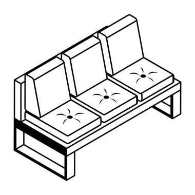 havaalanı koltukları, vektör illüstrasyonu basit tasarım