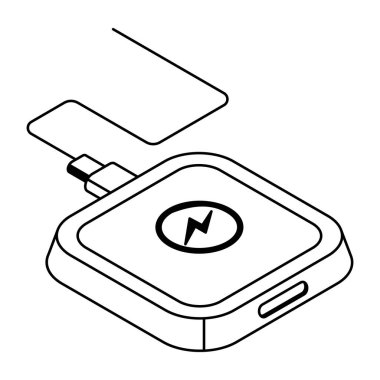 akıllı telefon şarj istasyonu, vektör çizimi basit tasarım