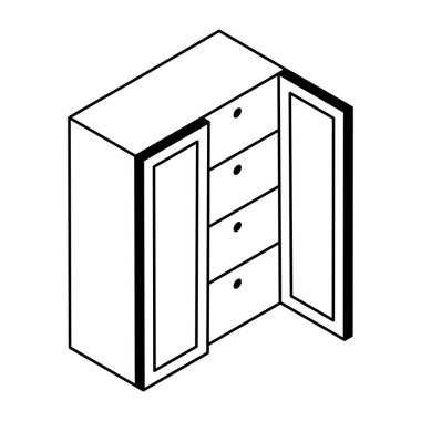 Dolap simgesi, anahat stili