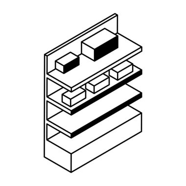 ürün gösterimi simgesi için depolama standı. vektör illüstrasyonu