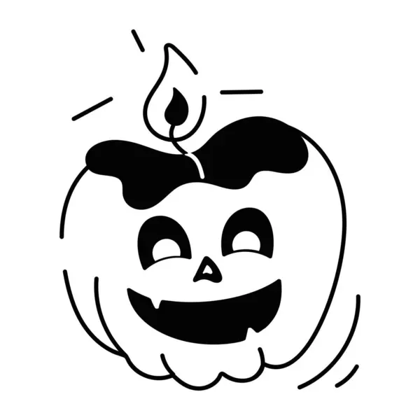 Cartoon Halloween Kürbis Mit Kerzenvektor Illustration — Stockvektor