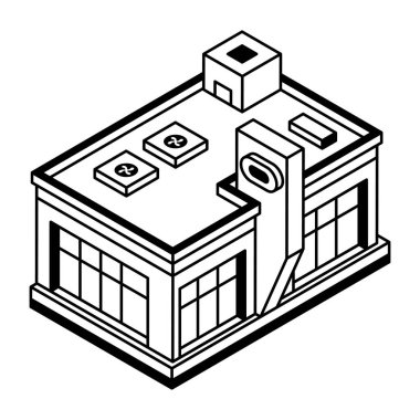 izometrik ikon vektör çizimi oluşturuluyor