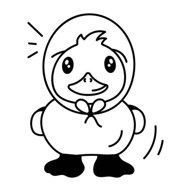 şirin çizgi film ördek vektör çizimi tasarımı