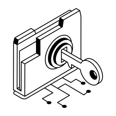 Güvenli kilit güvenlik simgesi, basit biçim