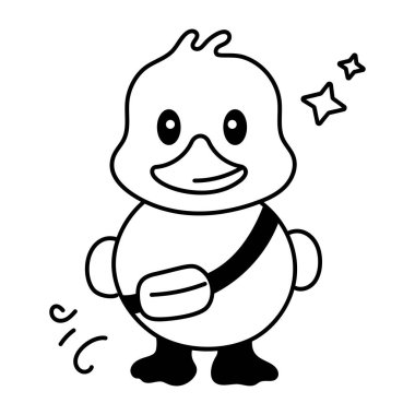 Şirin küçük ördek çizgi film çizimi