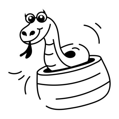 şirin çizgi film yılanı, vektör çizimi