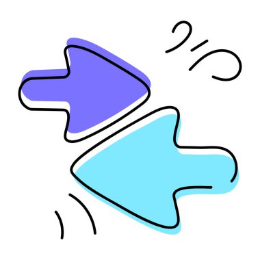 Fare İmleci Simgesi. Fare İşaretleyici Düğmesi, El Çizimi Simgesi 