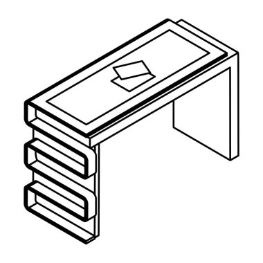 beyaz arkaplanda izole edilmiş masa web simgesi, vektör illüstrasyonu
