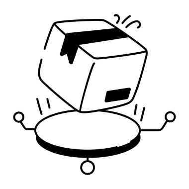 kutu dağıtım servisi simgesi ana hat biçiminde