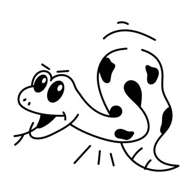 şirin çizgi film yılanı, vektör çizimi