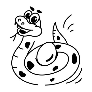 şirin çizgi film yılan ve yumurta, vektör çizimi