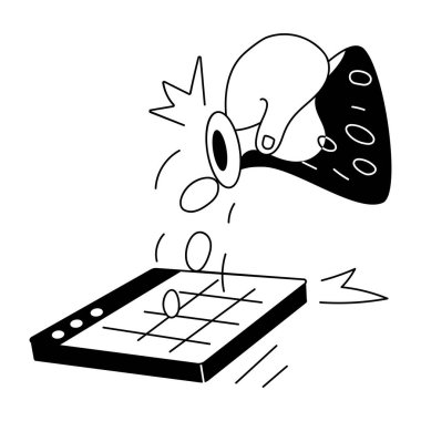 Web Programlama Doodle Mini İllüstrasyonu