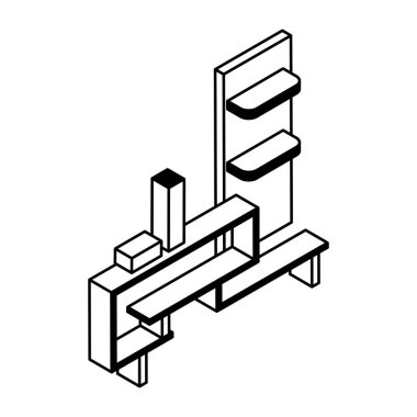 modern ev mobilyası ögesi, raf simgesi