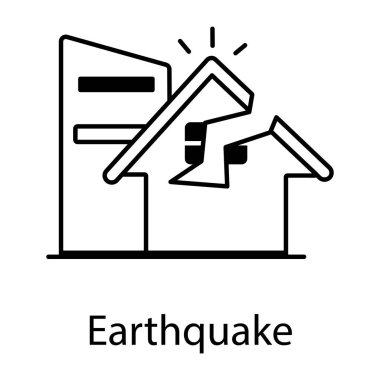 Beyaz arkaplanda deprem simgesi vektörü izole edildi, şeffaf arkaplanda afet işareti logosu 