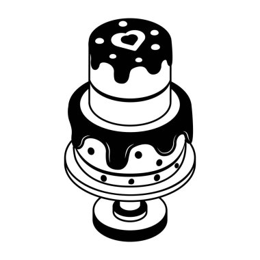 Düz Sevgililer Günü Pasta Simgesi