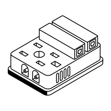Elektronik devre kartı simgesi vektör illüstrasyon grafik tasarımı