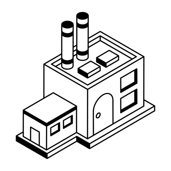 Factory Building Smoke Vector Illustration Design — Stock Vector