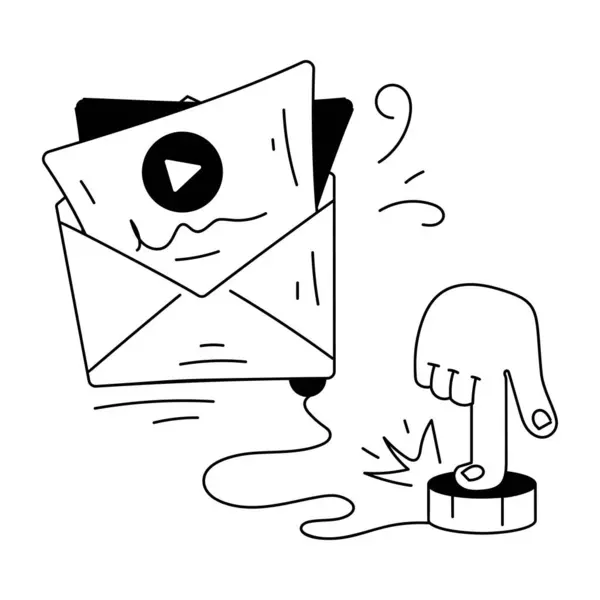 Pobierz Doodle Mini Ilustracja Przedstawiająca Reklamy Mail — Wektor stockowy