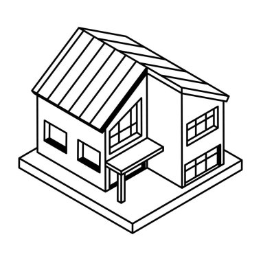 Beyaz arkaplanda ev simgesi, vektör illüstrasyonu