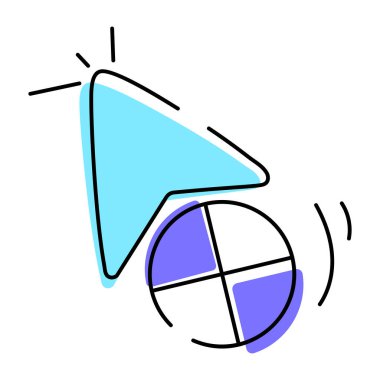 Fare İmleci Simgesi. Fare İşaretleyici Düğmesi, El Çizimi Simgesi 