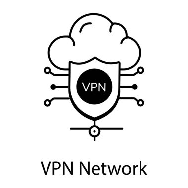 vpn ağ simgesi vektör illüstrasyonu