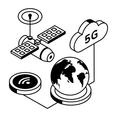 Wi-Fi bağlantısı ve internet, vektör illüstrasyonu