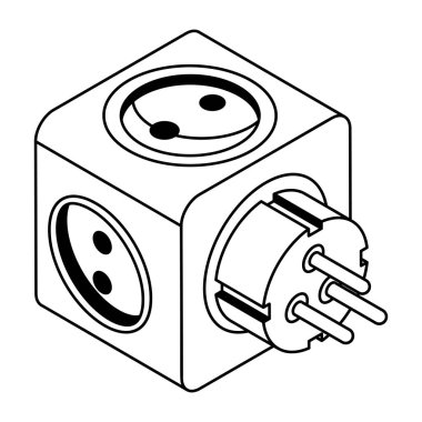 soket simgesi, vektör illüstrasyonu 